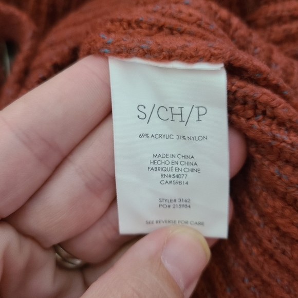 Cabi oversized ribbed knit kimono sleeve cardigan sweater Size Small Orange - Picture 6 of 7